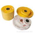 Discos abrasivos de algodón amarillos Discos redondos de tela para pulir